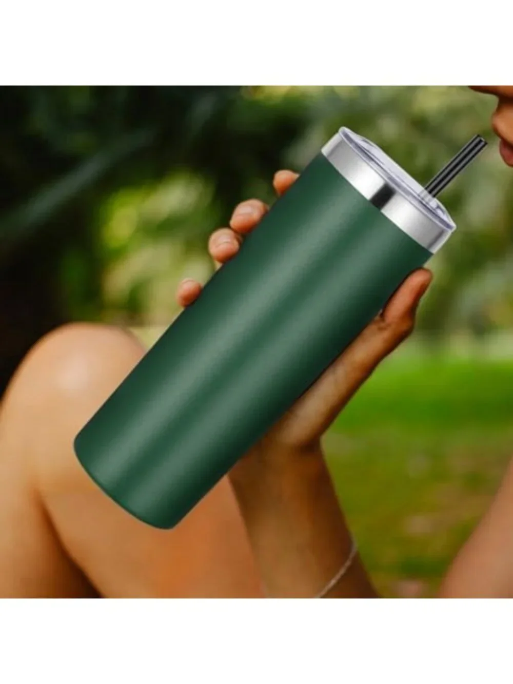 20 oz Vacuum Insulated Skinny Tumblers - 6 Pack, Double Wall Coffee Mug & Straw
